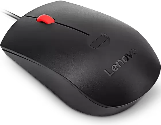 Lenovo Fingerprint Biometric Mouse Gen2, schwarz/rot, USB