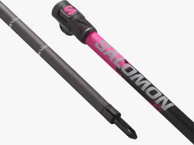 Salomon Steep Pro Vario S3 Alpin Skistock black/rhodamine (Modell 2025/2026)