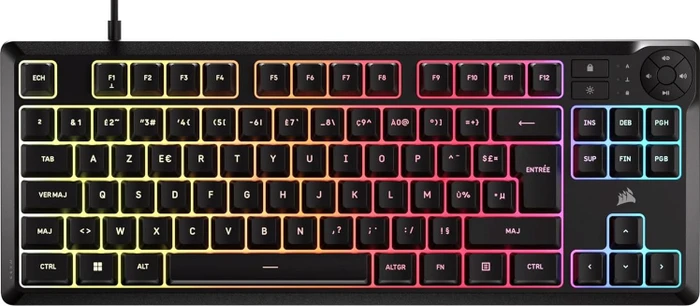 Corsair Gaming K55 CORE TKL RGB, schwarz, USB, FR