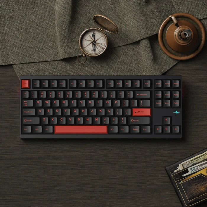 Wobkey Crush 80 Reboot Pro, Black, LEDs RGB, Kailh Cocoa, USB/Bluetooth, US