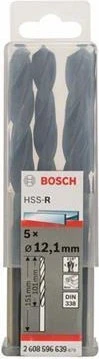 Bosch Professional HSS-R Spiralbohrer, 12.1x101x151mm, 5 Stück