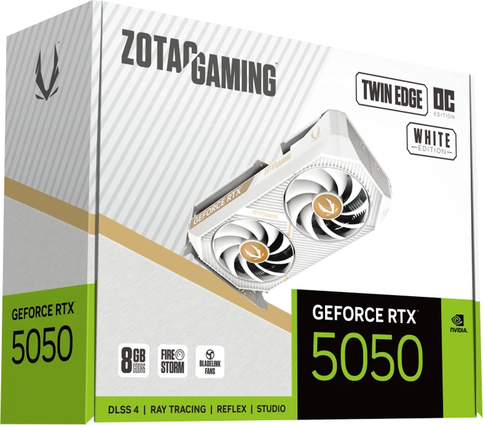 Zotac Gaming GeForce RTX 5050 Twin Edge OC White Edition, 8GB GDDR6, HDMI, 3x DP