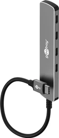 Wentronic goobay Slim 4-Port USB-Hub, 4x USB-C 3.0, USB-C 3.0 [Stecker] (79160)