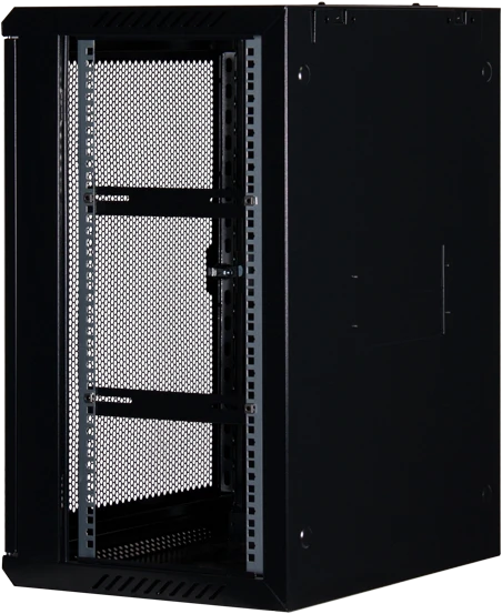 Rockstable 19" Wandschrank 15HE, Gitternetztür, IP2X, schwarz, 440mm tief