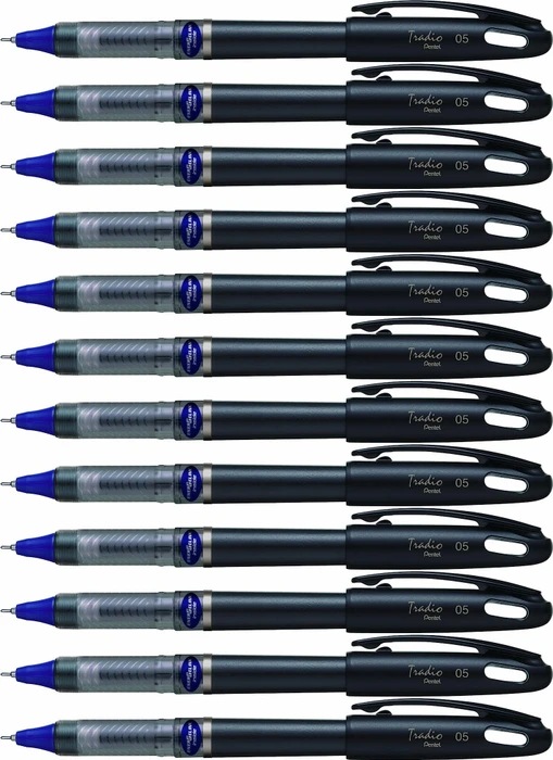 Pentel EnerGel Tradio Black BLN115A Gelroller schwarz, 12er-Pack