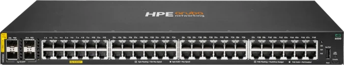 HPE Aruba CX 6000 Series Rackmount Gigabit Managed Switch, 48x RJ-45, 4x SFP, 740W PoE+