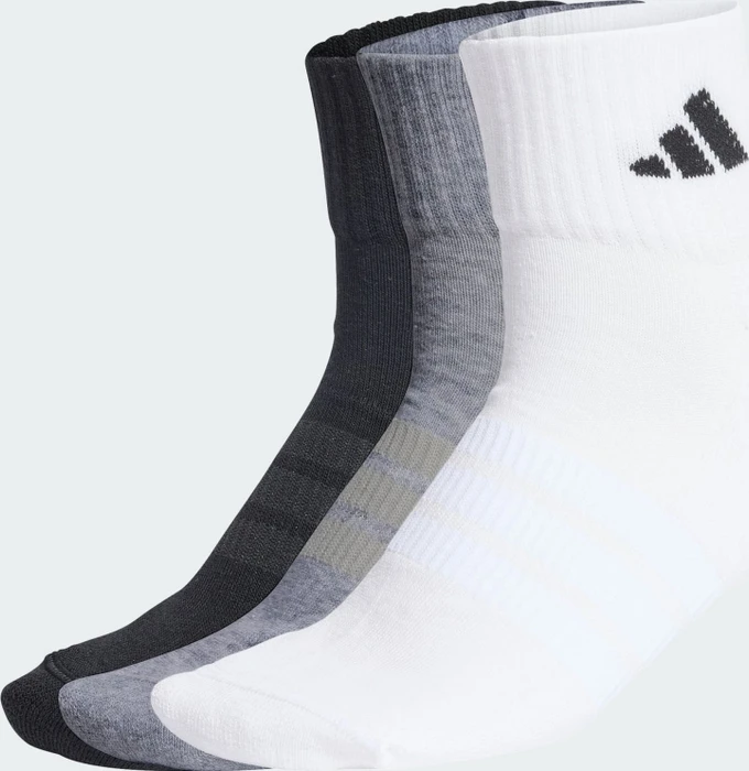 adidas Cushioned Sportswear Ankle Socken medium grey heather/white/black, 3 Paare