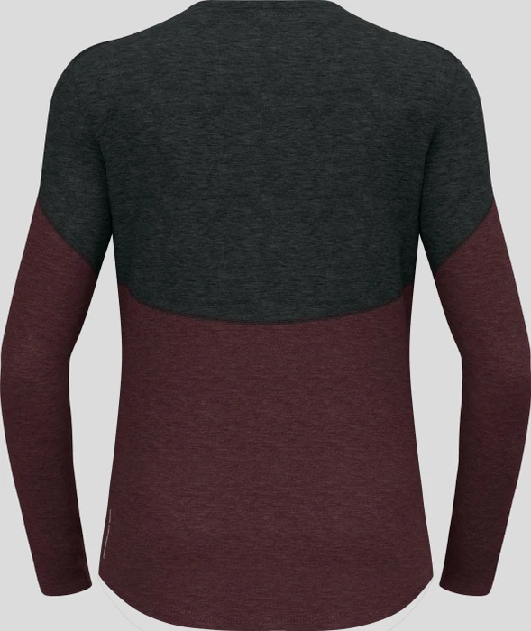 Odlo Revelstoke Performance Wool Warm Baselayer Funktionsshirt langarm black/fudge melange (Herren)