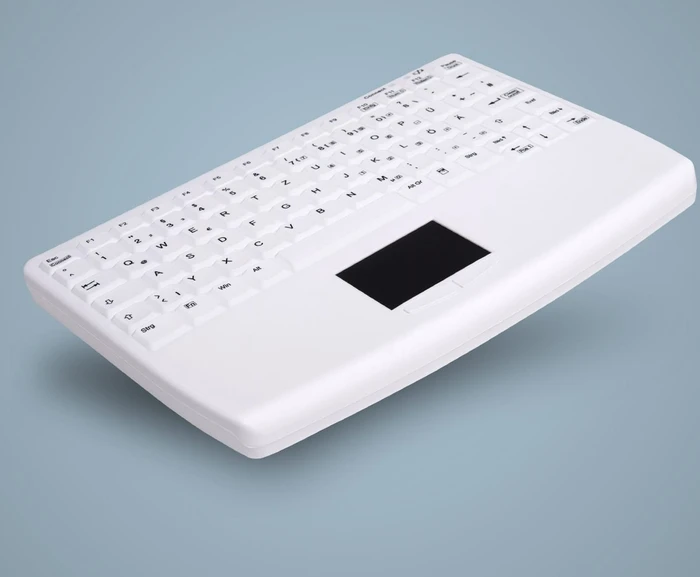 Contour Design Active Key desinfizierbare Hygiene-Tastatur mit Touchpad, vollversiegelt, weiß, USB, DE