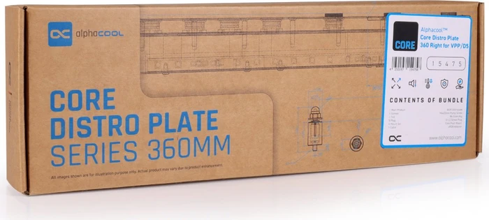 Alphacool Core Distro Plate 360 Links VPP/D5, Verteilerplatte