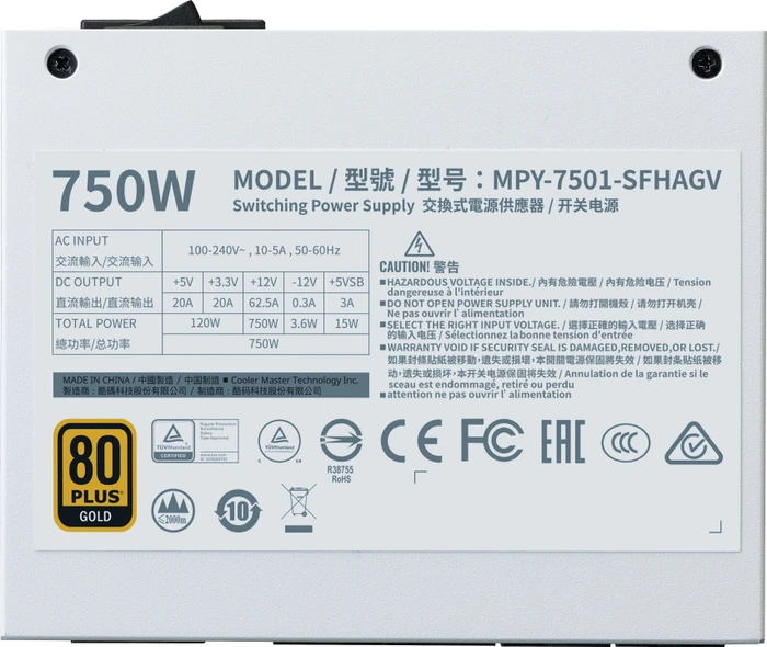 Cooler Master V-Series V750 SFX Gold White Edition 750W, SFX 3.42