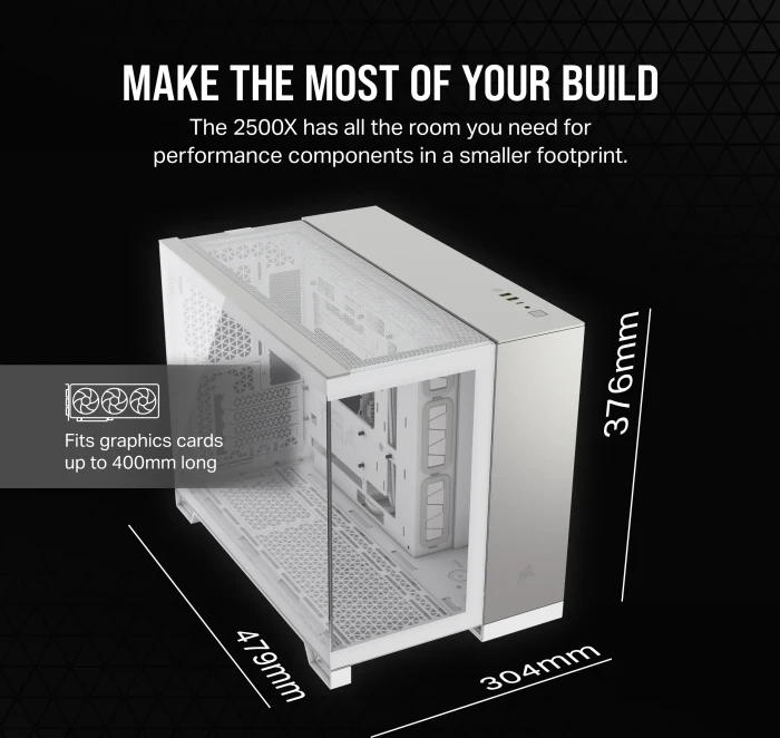 Corsair 2500X White/Satin Gray Aluminium, weiß/silber, Glasfenster