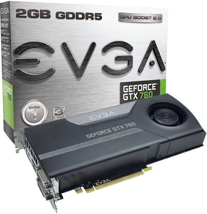 EVGA GeForce GTX 760 EVGA Cooler, 2GB GDDR5, 2x DVI, HDMI, DP
