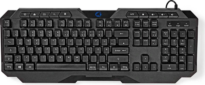 Nedis Gaming Tastatur, LEDs RGB, schwarz, USB, DE