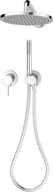 Keuco IXMO Brause-Set 3 Einhebelmischer für 2 Verbraucher mit Brausehalter und Kopfbrause chrom