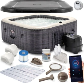 Intex PureSpa Deluxe Square GreyWood Deluxe XXL Whirlpool rechteckig