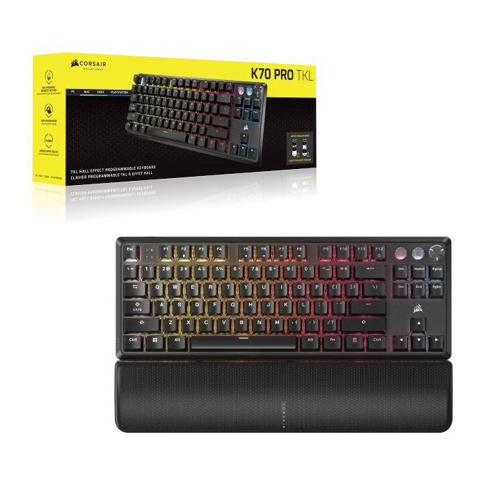 Corsair Gaming K70 PRO TKL Magnetic-Mechanical, schwarz, Corsair MGX Hyperdrive, USB, FR