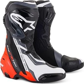 Alpinestars Supertech R Motorradstiefel schwarz/rot/weiß/grau