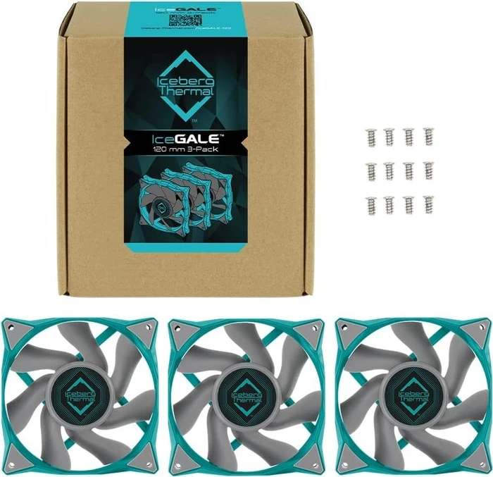 Iceberg Thermal IceGALE, Teal, 120mm, 3er-Pack