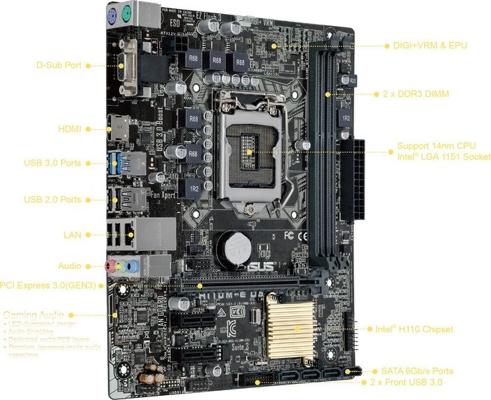 ASUS H110M-E D3 (Intel 1151)