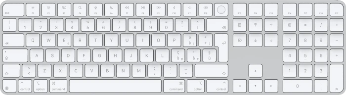 Apple Magic Keyboard mit Touch ID und Ziffernblock für Mac mit Apple Chip (USB-C), weiß/silber, USB/Bluetooth, IT