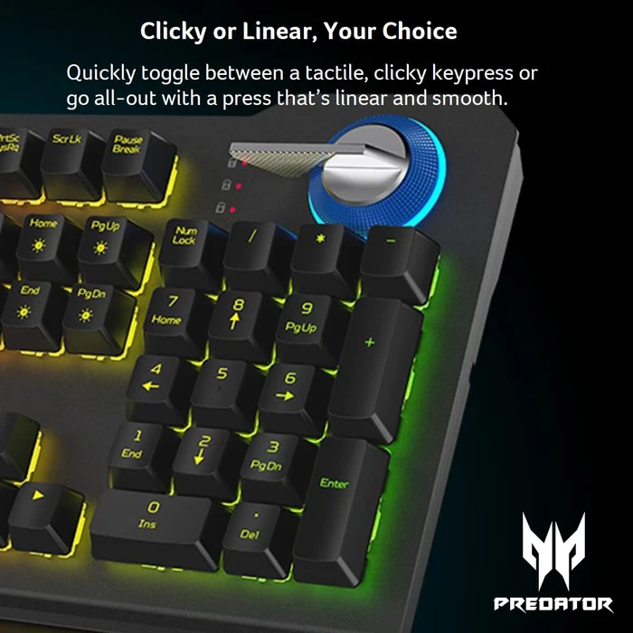 Acer Predator Aethon 700, clicky/linear umschaltbar, Darfon Optical Q, USB, US