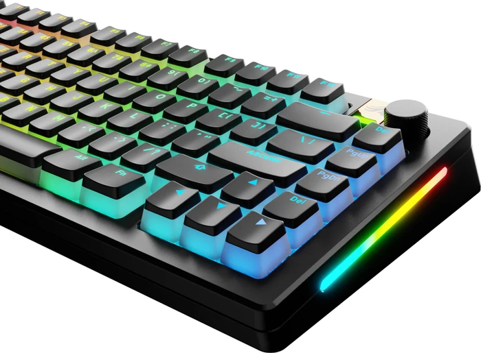 Glorious Aura V3 Keycaps, Kunststoff (PBT) Double-Shot, schwarz/transparent, 130 Tasten, ANSI-US
