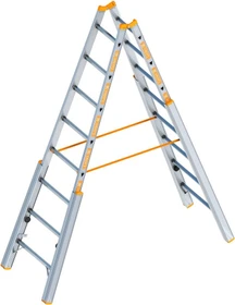 Layher Topic 1061 Alu 2-tlg. Stufen-Stehleiter, 2x 8 Stufen