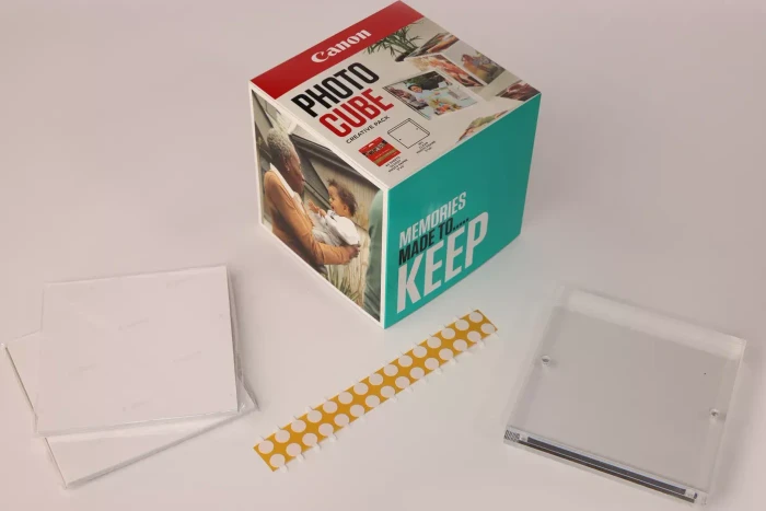 Canon Plus Glossy II PP-201 Photo Cube cyan Fotopapier hochglänzend weiß, 13x13cm, 265g/m², 40 Blatt