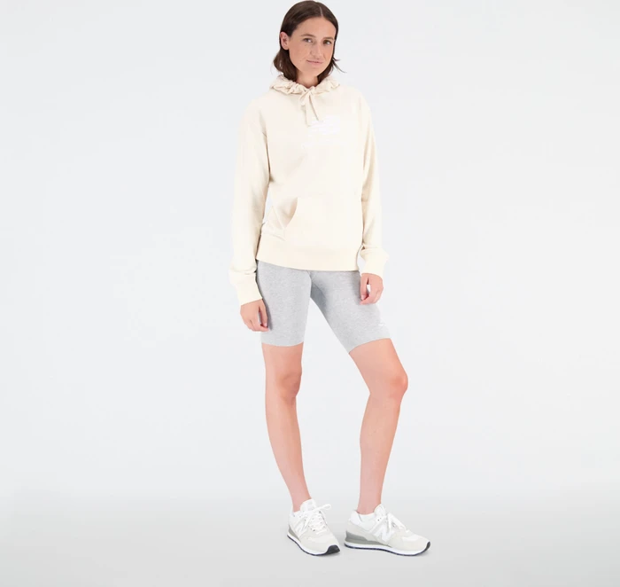 New Balance Essentials Stacked Logo Hoodie team cream (Damen)