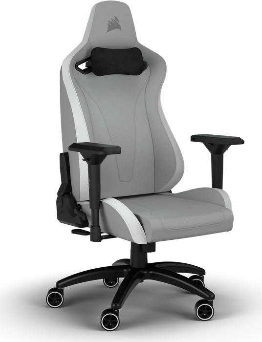 Corsair TC200 Plush Leatherette Gamingstuhl, hellgrau/weiß