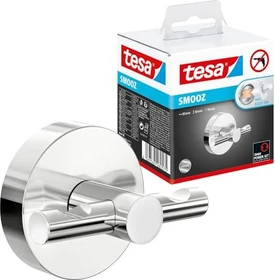 tesa Smooz Doppelhandtuchhaken inkl. Klebelösung chrom