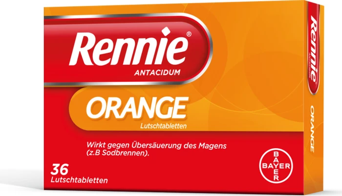 Bayer Rennie Antacidum Orange Lutschtabletten, 36 Stück