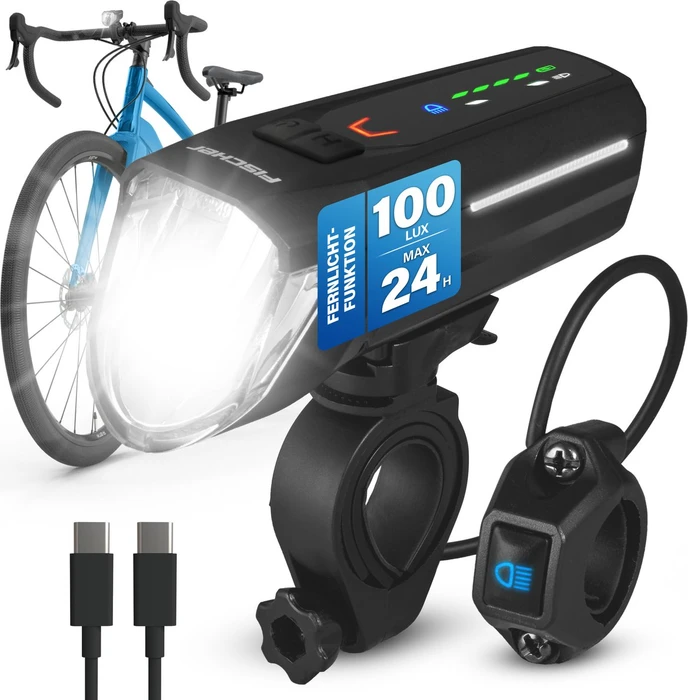 Fischer LED-Akku 180 Lux Frontlicht schwarz