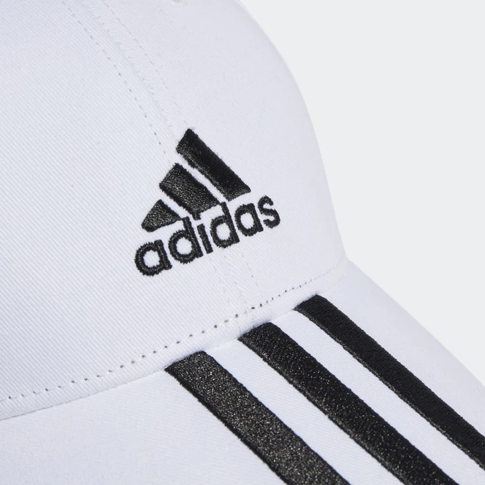 adidas 3-Streifen Cotton Twill Baseball Kappe weiß/schwarz