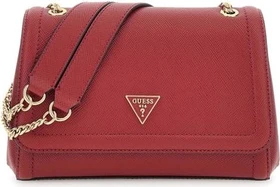 Guess Noelle in Saffian-Optik Mini Schultertasche garnet