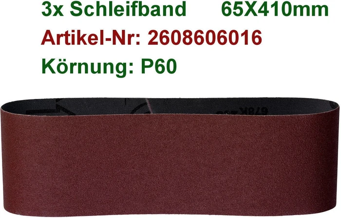 Bosch Professional X440 Best for Wood and Paint Schleifband K60, 65x410mm, 3 Stück