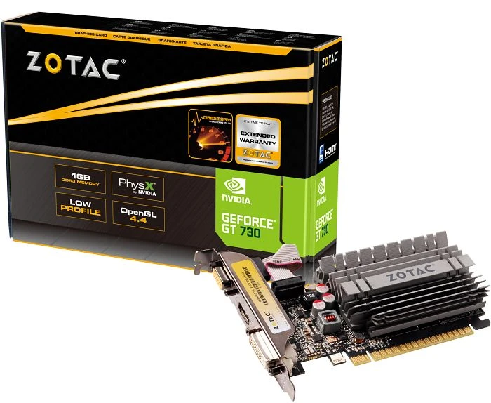 Zotac GeForce GT 730 passiv, 1GB DDR3, VGA, DVI, HDMI
