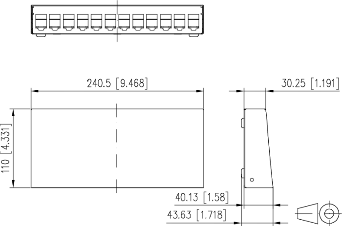 Metz Modulgehäuse, Aufputz Patchfeld, reinweiß, 12-Port, 1HE, weiß