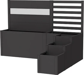 Biohort DaVinci 2 Pflanzkasten-System mit Rankgitter Hochbeet 250x201cm dunkelgrau-metallic