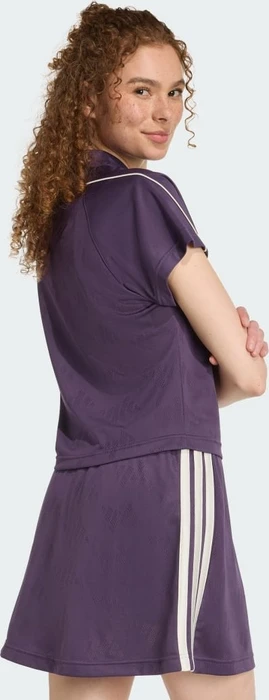 adidas Stadium 3-Streifen vom Tennis inspiriertes Poloshirt kurzarm aurora plum/off white (Damen)