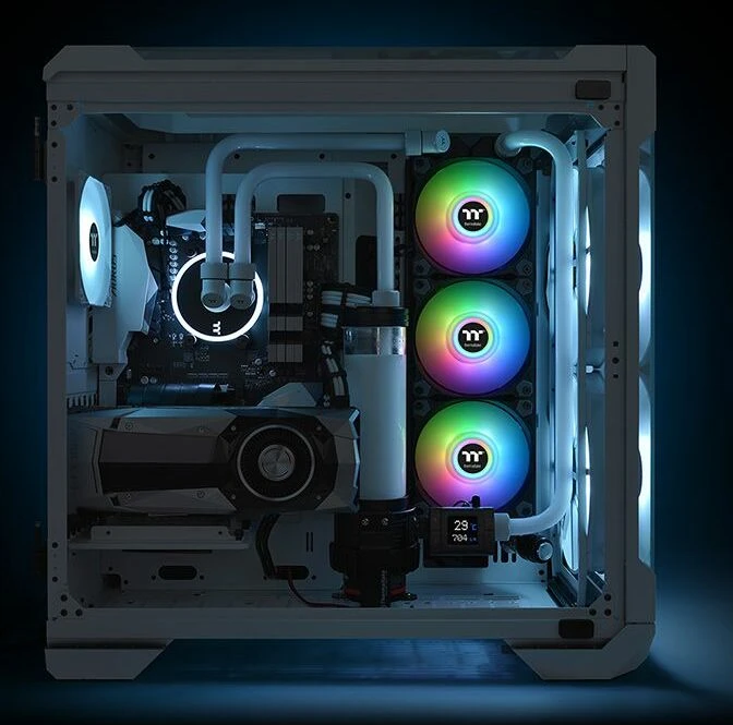 Thermaltake Pure Duo 14 ARGB Sync Radiator Fan schwarz, LED-Steuerung, 140mm, 2er-Pack