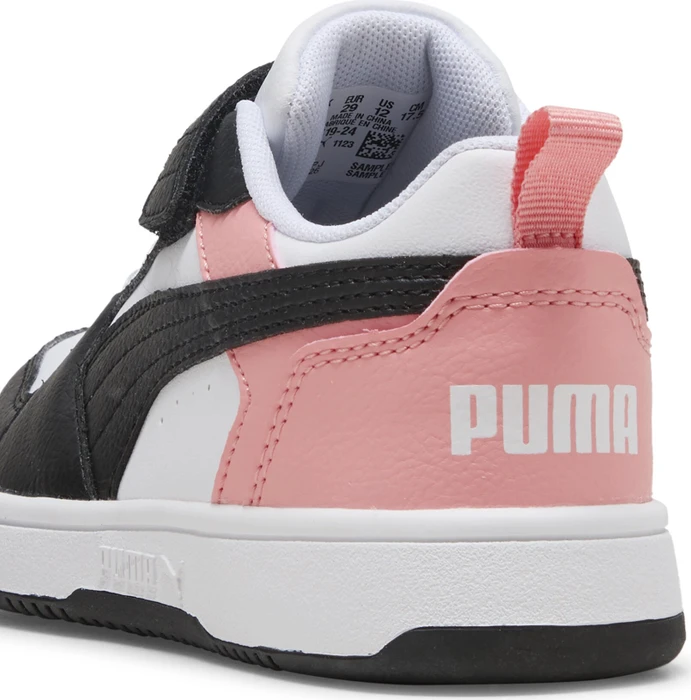 Puma Rebound V6 Lo puma white/puma black/pink fruit (Junior)