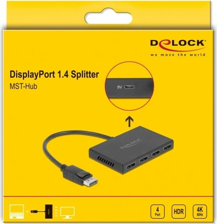 DeLOCK DisplayPort 1.4 Splitter 4-fach