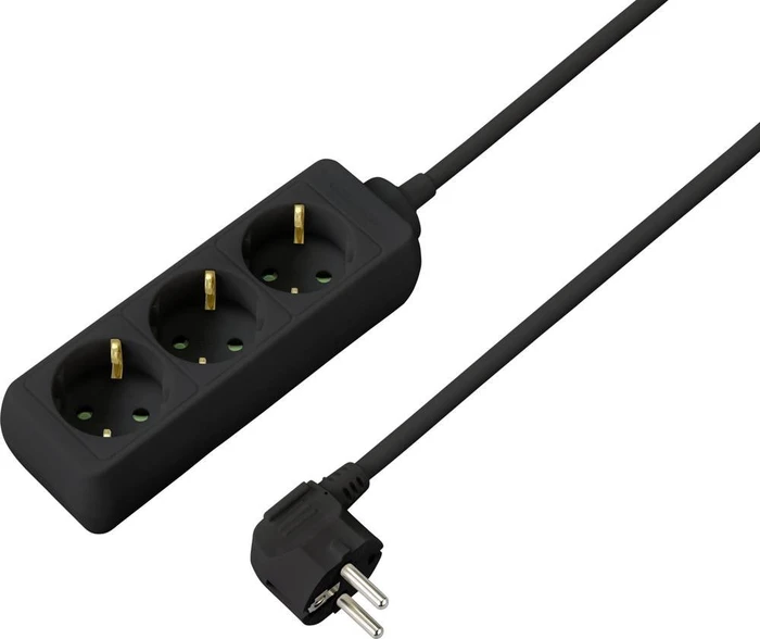 Sygonix Schutzkontakt Steckdosenleiste, 3-fach, 1.4m, schwarz