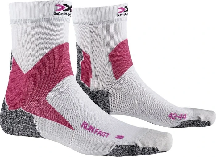 X-Bionic Run Fast Laufsocken arctic white/flamingo pink