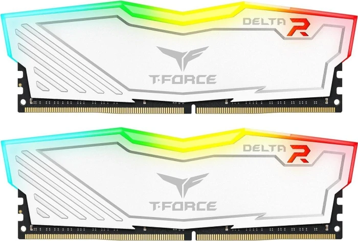 TeamGroup T-Force Delta RGB weiß UDIMM 16GB Kit, DDR4-3200, CL16-18-18-38, 1RX8
