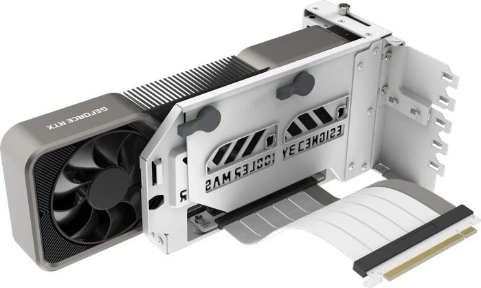 Cooler Master Vertical Graphics Card Holder Kit V3 Riser Card, inkl. PCI-Slot Blende, gewinkelt, PCIe 4.0, 165mm, weiß