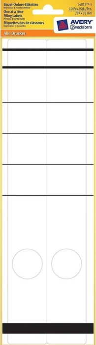 Avery-Zweckform Ordneretiketten Sonderformat, 297x38mm, weiß, 5 Blatt (10 Etiketten)