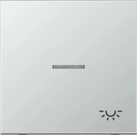 Jung Serie LS Wippe mit Lichtleiter Symbol Licht 1fach, Aluminium